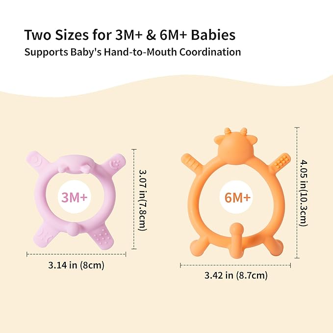 Pigeon Silicone Baby Teether – Multi-Textured Teething Relief Toys, Lightweight & Easy to Grasp, 6+ Months (Blue Cat, 1 Count)