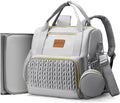 Backpack Diaper Bag,Stylish Waterproof Baby Diaper Bags with Changing Pad,Insulated Pockets,Multi-Function Travel Diaper Backpacks,Newborn Essentials, Grey