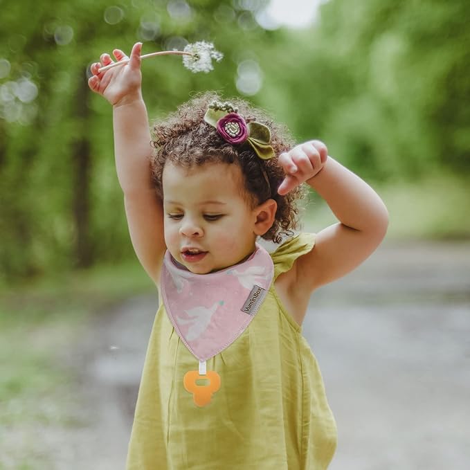 Baby Bandana Drool Bibs 6-Pack and Teething Toys 6-Pack Made with 100% Organic Cotton, Absorbent and Soft Unisex