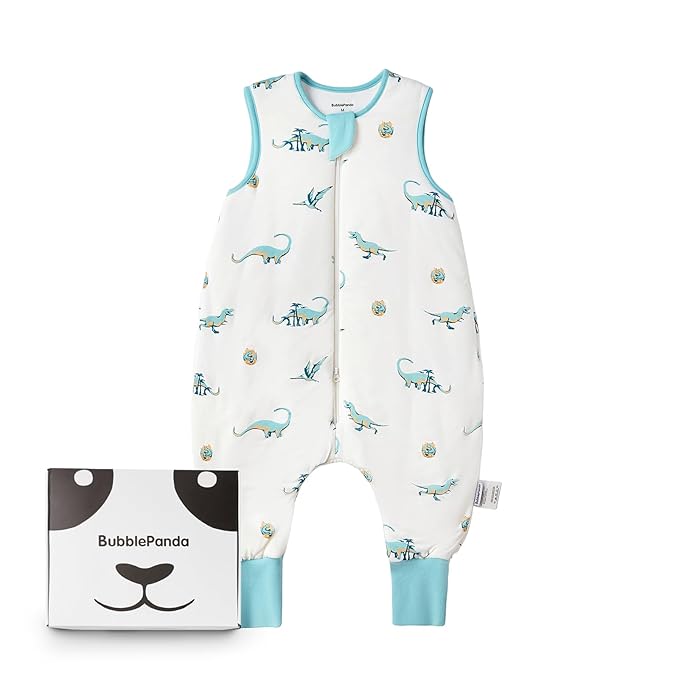 BubblePanda Rayon Made from Bamboo Toddler Sleep Sack with Feet 6-12 Months 1.0 Tog Ultra Soft Toddler Sleeping Sack Baby Sleep Bag Walker Quilted Wearable Blanket with Legs 2-Way Zipper Lightweight