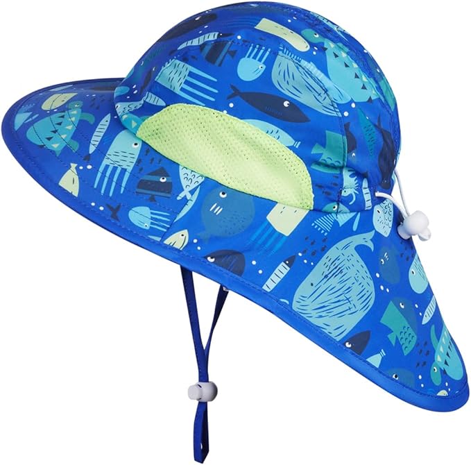 Toddler Baby Boys Swimsuit Rashguard One Piece Zipper Bathing Suit with Sun Hat Infant Swimwear Sunsuit UPF 50+