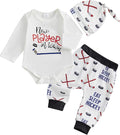 Baby Boy Hockey Outfit New Player in Town Long Sleeve Romper Long Pants Hat Set 3Pcs Newborn Fall Winter Clothes