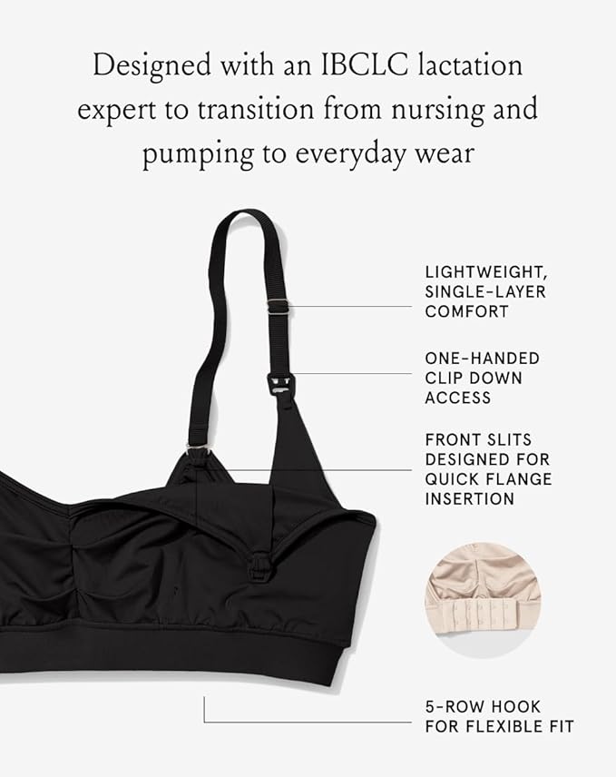 Bodily The Do Anything Nursing Bra for Breastfeeding & Hands Free Pumping, Wireless, Adjustable Maternity Bra