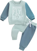 Toddler Baby Boy Fall Winter Outfit Long Sleeve Letter Print Sweatshirts and Jogger Pants Infant Boy Clothes