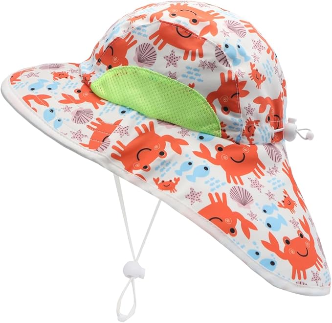 Toddler Baby Boys Swimsuit Rashguard One Piece Zipper Bathing Suit with Sun Hat Infant Swimwear Sunsuit UPF 50+