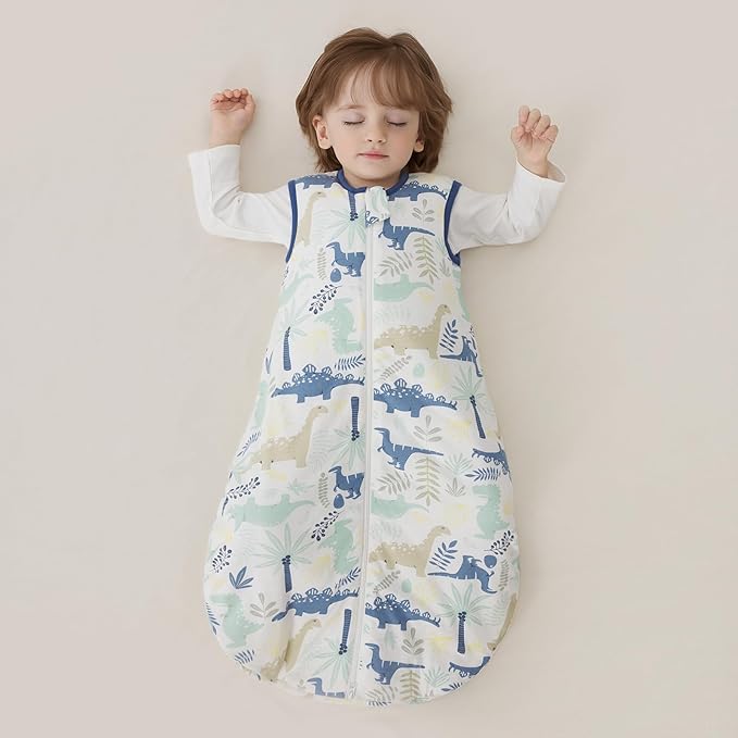 Duomiaomiao 1.5 TOG Baby Sleep Sack 100% Cotton Four Season Baby Wearable Blanket, Breathable Comfy Toddler Sleeping Bag