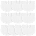 Seematn 10 Pcs Baby Muslin Bibs Drool Bibs Bandana Ruffle Soft Cotton for Newborn Baby Infants Girl Teething Toddlers Boy(White)
