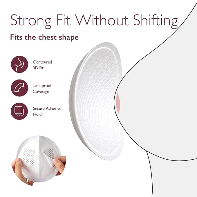 Momcozy Ultra-Thin Disposable Nursing Pads, Super Absorbent and Breathable Breastfeeding Pads, Make The Breasts Light and Unburdened, 3D Shape for The Best Fit, Individually Packaged（120 Count）