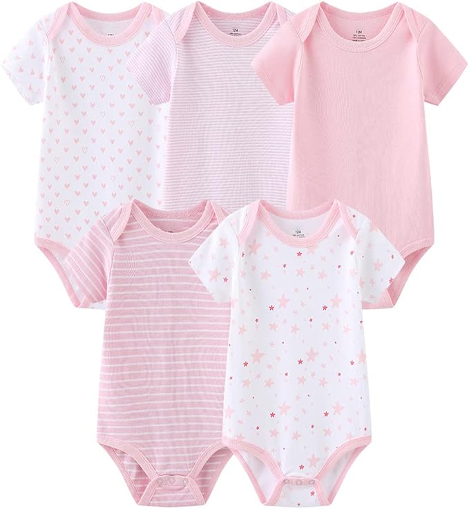 Newborn Layette Gift Set Bodysuits Pants for Baby Girl and Boy 24 Piece 100% Cotton Essentials and Accessories