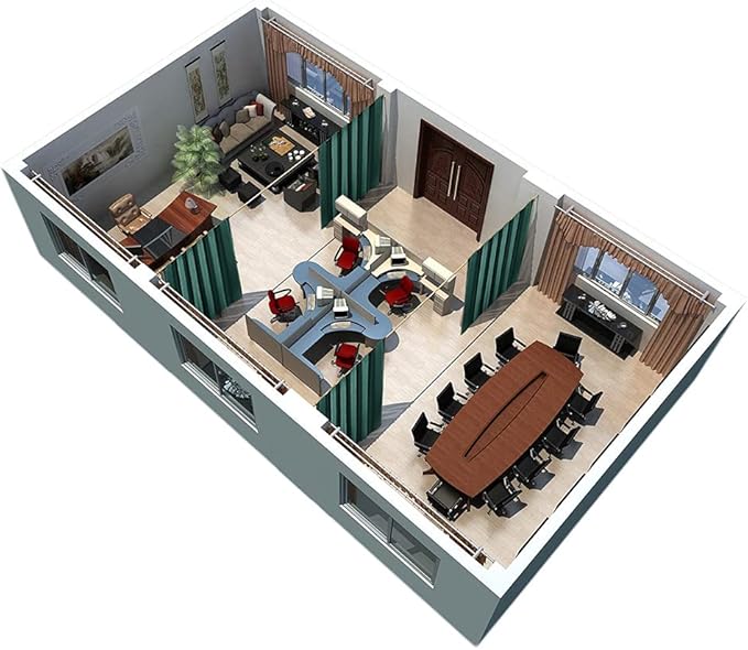 RYB HOME Partition Room Dividers - Light Block Thermal Insulated Seperating Curtains Soundproof for Spare Bedroom Loft Home Office Living Room Bay Window, 1 Panel, Hunter Green, 100 Wide x 84 Long