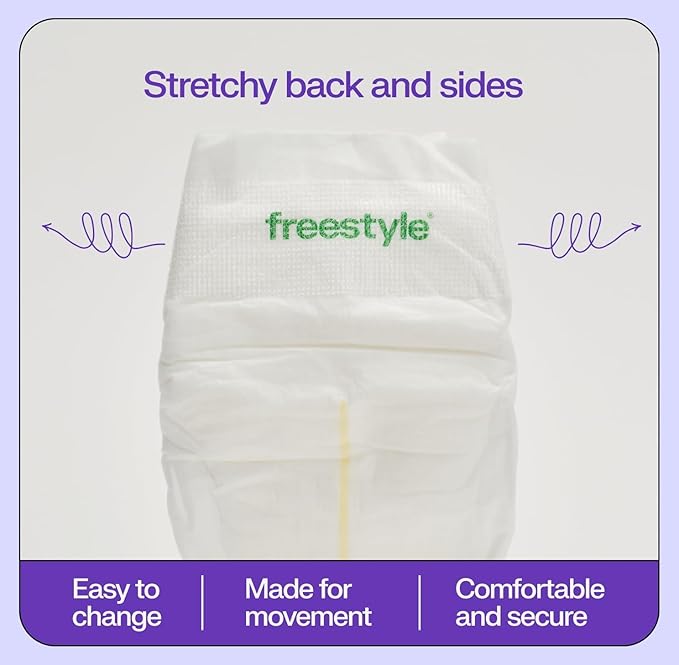 Freestyle BambooTek Diapers – (Size 4) Hyper Absorbent & Non-Toxic – Disposable Diapers for Sensitive Skin – Ultra Soft Diaper's (22-37 lbs) – 48 Count