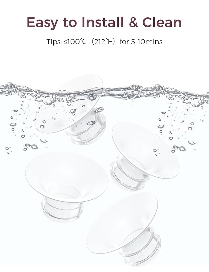 Momcozy Original Replacement Accessories for M5| M6| M9, Food-Grade Silicone & BPA Free, Original Breastfeeding Parts, Inserts 19mm, 4 Pack