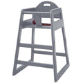 Wooden High Chair for Baby & Toddler – Restaurant-Style Stackable HighChair with Commercial Grade Solid Wood for Dining Table & Kitchen – Compact & Portable Design for Home & Restaurant Use - Gray