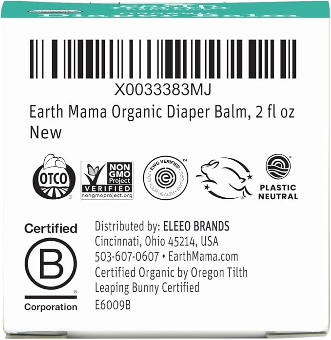 Earth Mama Organic Diaper Balm 2-Ounce | Diaper Cream for Baby | EWG Verified, Petroleum & Artificial Fragrance-Free with Calendula for Sensitive Skin (2-Pack)