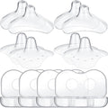 Nuanchu 8 Pcs Nipple Shields for Nursing Newborn Breastfeeding 20 mm 15 mm Nipple Shield Bulk Silicone Protector with Clear Carrying Case for Protecting Sore, Flat or Inverted