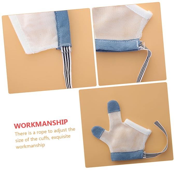 Teething Gloves Breathable Half-Finger Mitten for Anti-Scratch Comfortable Design Easy to Clean for Teething Relief