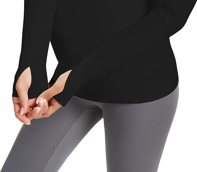 MathCat Maternity Long Sleeve Shirt with Thumbleholes,Pregnancy Casual Tee Blouse Athletic Yoga Workout Tops