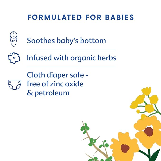 Motherlove Diaper Balm (1 oz) Organic Herbal Diaper Rash Cream—Cloth Safe, Zinc Oxide- Petroleum-Free—Ideal diaper Bag Size