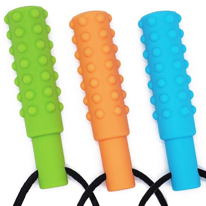 Xtra Tough (XT) Sensory Chew Necklace (3 Pack) - Sensory Oral Motor Aids Teether Toys for Autism, ADHD, Baby Nursing or Special Needs- Designed for Moderate & Aggressive Chewer