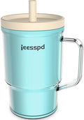 Toddler Cups – 9 oz Adorable Miniature Tumbler with Leak-Resistant Straw and Toddler-Friendly Handle, Encourages Hydration, Easy to Clean, Sippy cups for Toddlers 1-3，BPA Free silicone (Teal)