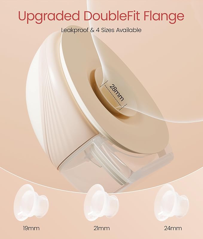 NCVI Heated Breast Pump Hands Free, Wearable 360° Surround Heating, 300mmHg Hospital-Grade Suction, 2000mAh Long Battery, 4 Modes & 9 Levels, Leakproof Design, Slim & Quiet, 19–28mm Flanges, 1 Pack