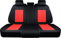 FLORICH Rear Seat Covers Leather Car Seat Covers Waterproof Back Seat Cover Automotive Seat Covers Universal Seat Cushion Protector for Most Cars Trucks SUV-Black&Red