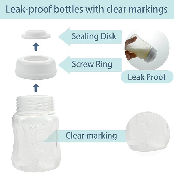 Pump Parts Compatible with Spectra S1/S2/9 Plus, Not Original Accessories, Full Set Replacements Include 26mm Flange, Duckbill Valve, Backflow Protector, Tubing and Bottle