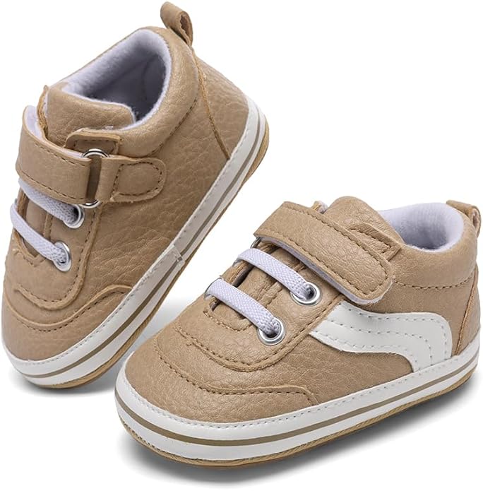 Clowora Baby Boys Girls Shoes Non-Slip Rubber Sole Sneakers Infant First Walking Toddler Crib Shoes Newborn Loafers Flats.