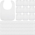 Toulite 80 Pcs White Bibs for Baby Washable Reusable Waterproof Cotton Feeder Bibs with Double Sided Design for Baby Shower Activity and Gifts