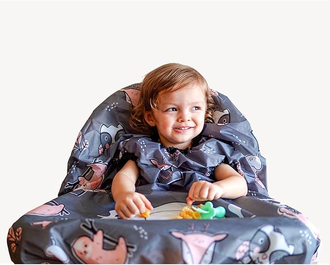 grabease Allover Waterproof Bib for Self-Feeding Infants and Toddlers, Machine Washable, Ages 6-24 Months