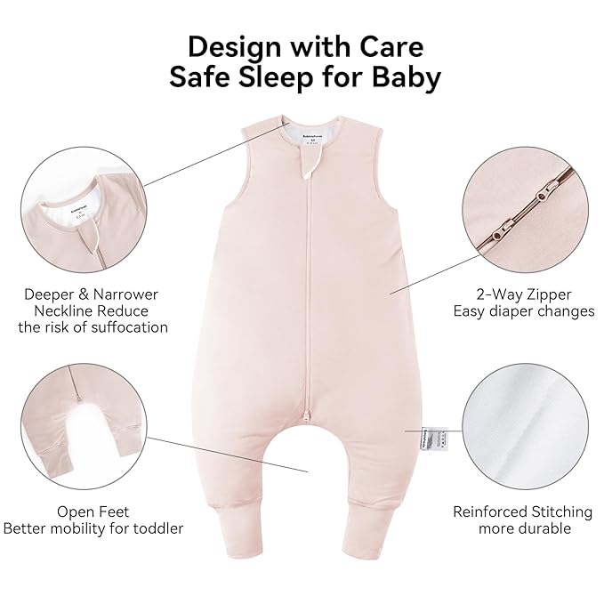 BubblePanda Rayon Made from Bamboo Toddler Sleep Sack with Feet 24-36 Months 0.5 Tog Ultra Soft Toddler Sleeping Sack 2t-3t Baby Sleep Bag Walker Wearable Blanket with Legs 2-Way Zipper Lightweight