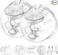 Two Full Milk Collector Cup Sets with 17mm Flange Compatible with Momcozy S12 Pro/S9 Pro Breast Pump, NOT for S9/S12, Replacement Pump Parts with Duckbill Valve, Flange, Diaphragm, Linker, Collector