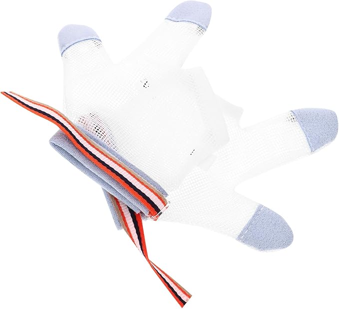 NOLITOY Teething Mittens Breathable Nylon Half-Finger Gloves Prevent Thumb Soft Small Size S with Blue Dots for