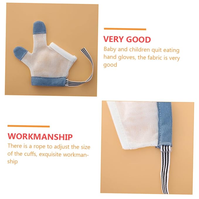 Teething Gloves Breathable Half-Finger Mitten for Anti-Scratch Comfortable Design Easy to Clean for Teething Relief