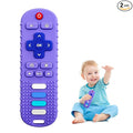 Silicone Teething Toys for Babies, Remote Control Shape Silicone Teethers, Cute Chew Toys for Boys and Girls,BPA Free Teether Early Educational Sensory Toy Purple