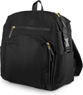 JJB by JuJuBe Modern Diaper Bag Backpack with Portable Changing Pad, Stroller Straps, Large Travel Backpack for Boy or Girl, Carrying Baby Bottles, Wipes, Diapers, Pacifiers, Black, Mother's Day Gift