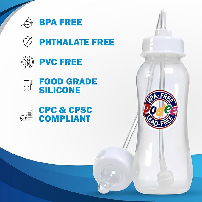 Hands-Free Baby Bottle - Anti-Colic Nursing System 9 oz Baby Bottle with Fast Flow Nipple/Teat 3m+ Infant with Tube Straw Feeding System for Toddler (3 Pack - Classic)