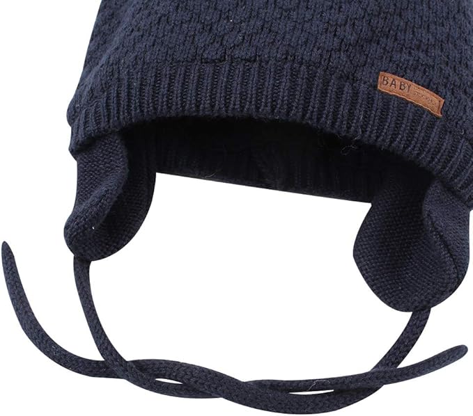 BAVST Baby Beanie Hat for Winter with Earfalp Cute Bear Kids Toddler Girls Boys Warm Knit Cap 0-2Years