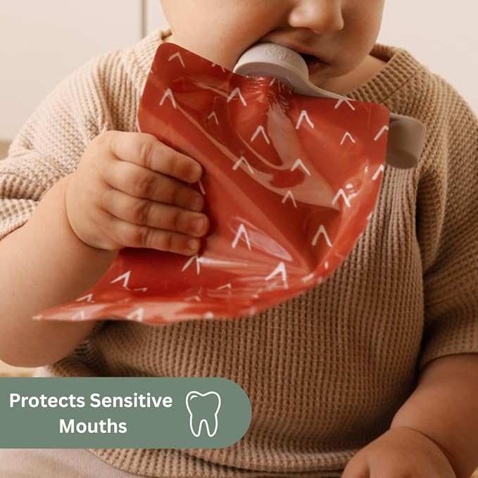 Anti-Spill Spouts Food Pouches x2 | Flow Control Valve | Prevent Spills | Protect Mouth | softsip Food Pouch Tops | Squeeze Pouch | Baby Led Weaning | Toddler Snacks | Baby Food Pouch Topper No Spill
