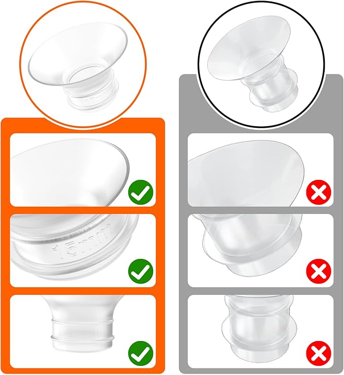 Flange Inserts 21mm 6PCS - Compatible with Momcozy M5/M6/S12 Pro/S9 Pro/V1/V2,Spectra,Medela,Elvie,Lansinoh 24mm Flange - Breast Pump Replacement Pump Parts - BPA Free Silicone,6 Pack