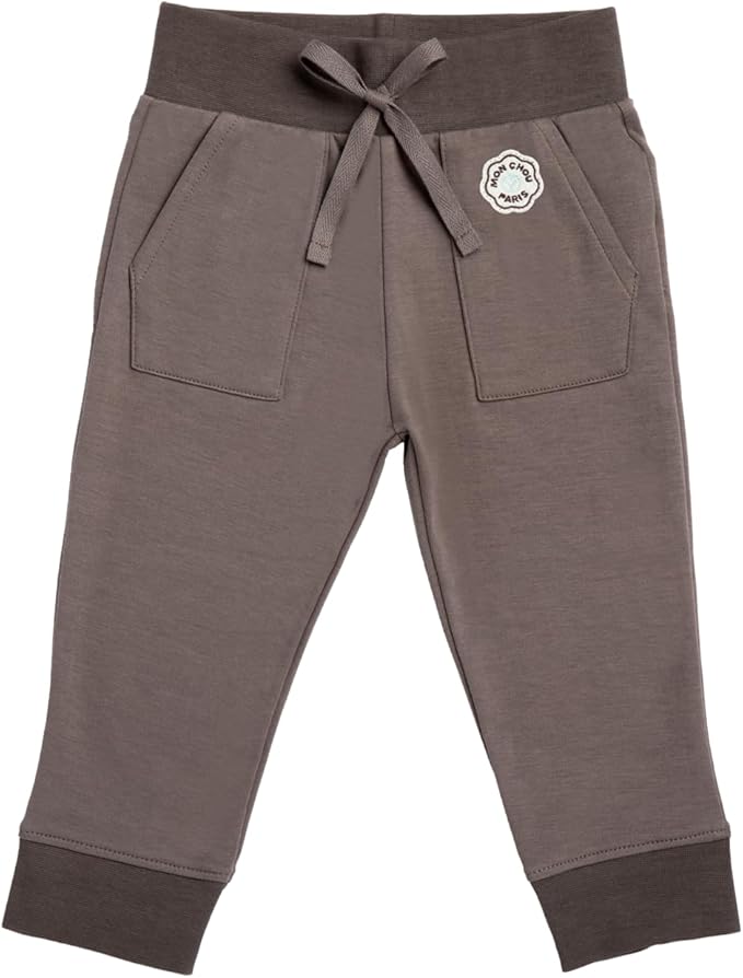 MON CHOU Organic Cotton Joggers - 100% Pima Cotton Baby Pants - Lightweight and Breathable Infant Pants for All Seasons