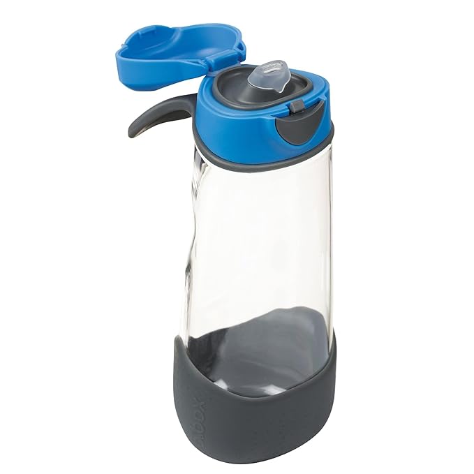 b.box 20 oz Sport Spout Kids Water Bottle for School, Sports, Travel, Daycare. Leakproof, Spill Proof, Dishwasher Safe. Easy Grip Triangle Shape, Durable Tritan Material. BPA Free.