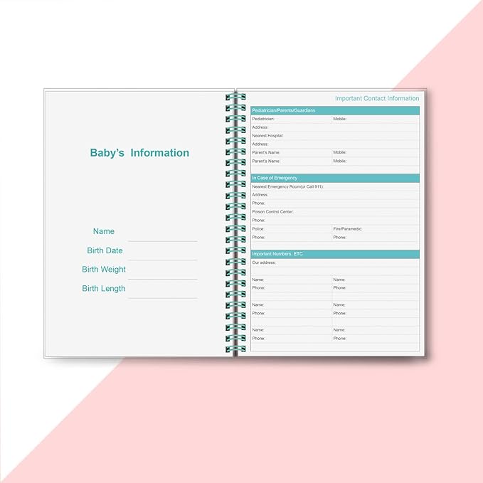 Baby's Daily Log Book - A5 Baby Care planner for Newborns, Schedule for Tracking Newborn's Daily Routine, 152 Easy to Fill Pages Track and Monitor Nursing, Sleep, Feeding, Diapers, Pumping and More