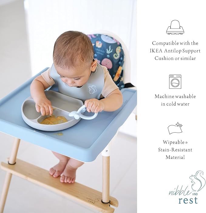 Nibble and Rest Highchair Insert Cover, Compatible for IKEA Antilop Highchair, High Chair Accessories Stain-Proof and Wipeable Insert Cover(Cushion NOT Included)(Wildflowers)