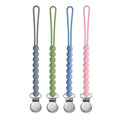 Pacifier Clip for Boys Girls - MORIBOX 4 Pack Paci Clip Soothie Baby Binky Holder for Shower Gift Birthday (Dgrey+Dgreen+Blue+Lpink)