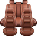 Seat Covers for Dodge Durango 2004-2025 | 5-Seats Leather Seat Covers, Easy to Install Automotive Seat Covers Full Set (Full Set, Coffee)