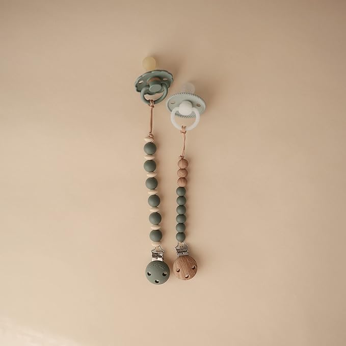 mushie 100% Silicone Baby Pacifier Clip BPA Free | Eva (Dried Thyme)