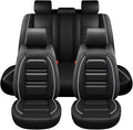 Seat Covers for Dodge ram 3500 2004-2011 | 5-Seats Leather Seat Covers, Easy to Install Automotive Seat Covers Full Set (Full Set, Black&White Line)