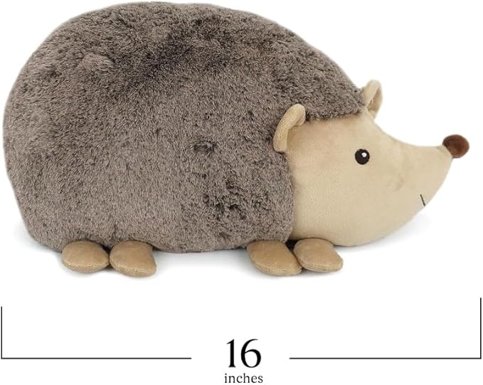 MON AMI Hedgehog Shaped Decor Pillow - 16x8.5”, Stuffed Animal Toy Plushie, Plush Decorative Cushion for Child’s Nursery, Bed or Couch,Cute Room Décor