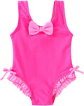 YOUNGER TREE Toddler Swimsuit Girl Cute Stripe One-Piece Ruffle Swimwear Baby Girl Bathing Suits with Bow